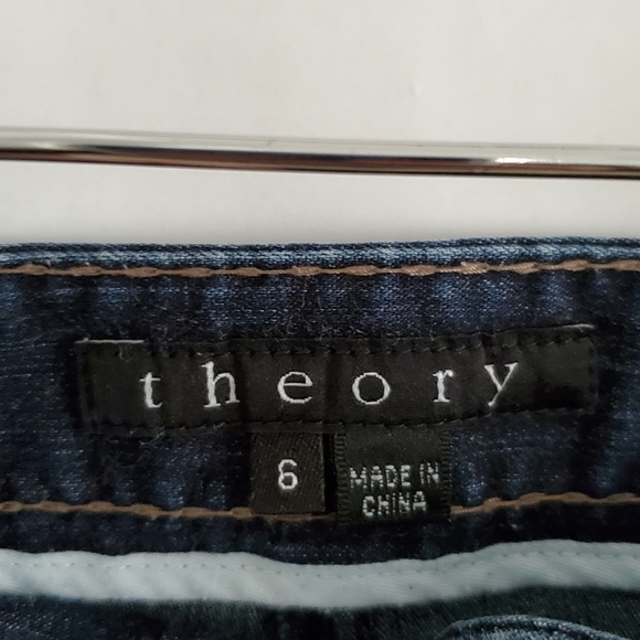 Theory Wide Leg Flare Exposed Button Jeans sz 6 - Picture 4 of 8